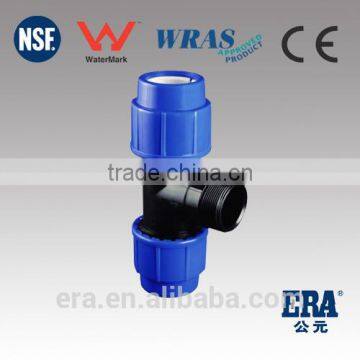 ERA pp male thread tee-pvc pipe fittings astm d2466 pp pipe fittings