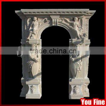 Natural Carved Stone White Marble Door Frame