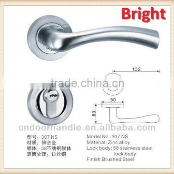 New model satin nickel heavy duty zinc alloy rosette lever set door lock