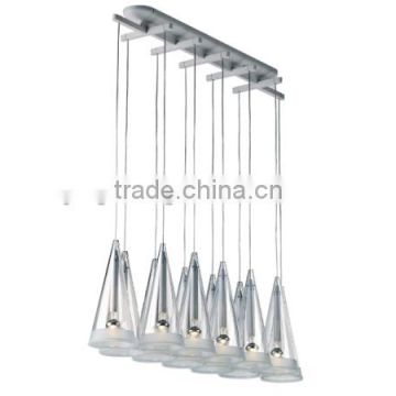 12 lights square hanging light fixtures in white glass