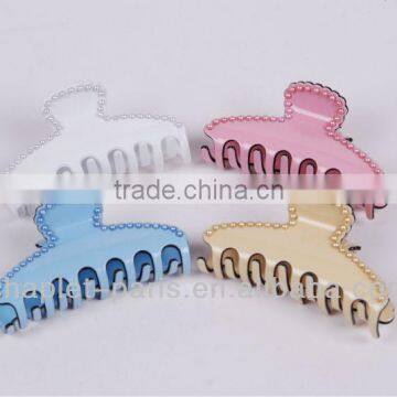 Hot sale large fancy cellulose acetate pearls hair claw