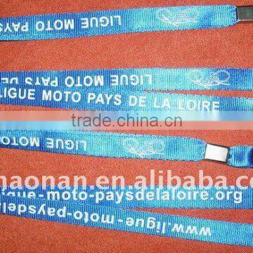 Screen printed neck ID card lanyards with a metal clamp