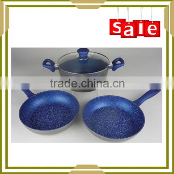 Aluminum blue diamond coating cookware set with