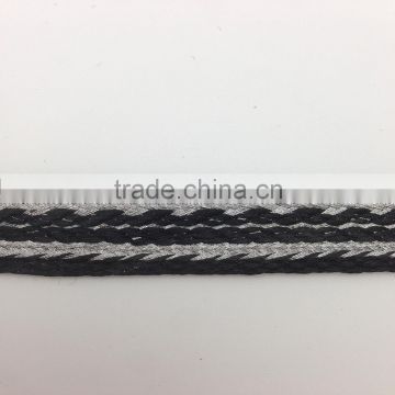 braid metallic silver military uniform black trimming lace china supplier