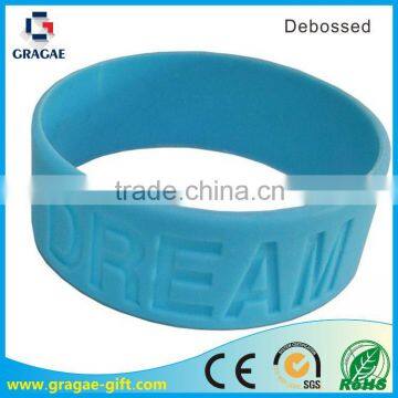 Custom Logo Silicone Bracelets, debossed Silicone Wristband,1 Inch Wide Silicone Bracelets