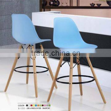 Commercial Use Leisure Plastic Wood Bar Chair Modern photo-2