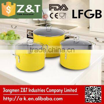 2015 Hard Anodized Yellow ceramic pots for cooking