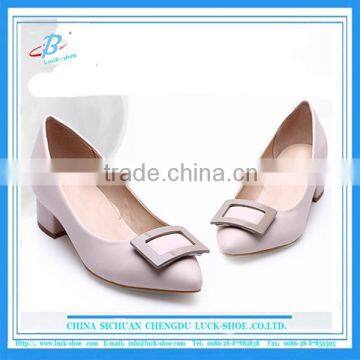 Women shoes leather shoes for women low-mid heel pumps shoes