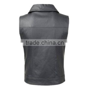 Wholesale Fashion Girl Sex Vest Leather Vest For Motorcycle Club photo-2