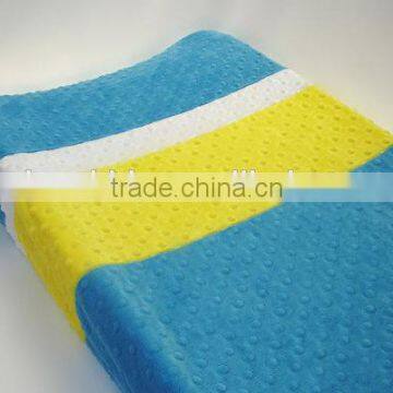 Sky Blue Plush Dots Minky Color Block Changing Mat Cover                        
                                                Quality Choice