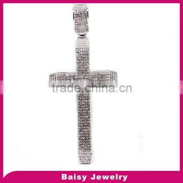 Cheap price factory stainless steel cross big diamond pendant jewelry