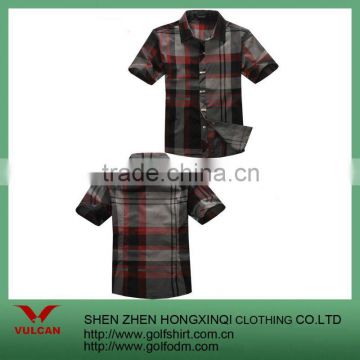 2012 New Arrival Plaids Short Sleeve Mens Casual Shirt