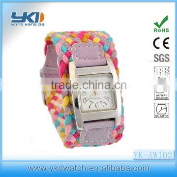 rainbow square wrist watch with faric band item brand watch