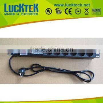 19" 6 WAY SURGE PROTECTION EUROPEAN STANDARD PDU SOCKET OUTLET