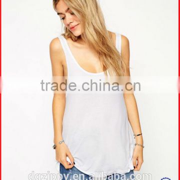 2016 Hottest Low Scoop Back Shirt in Solid color                        
                                                Quality Choice