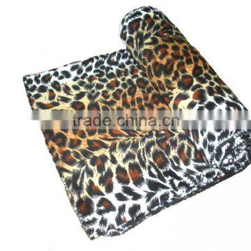 cheetach design coral fleece throw