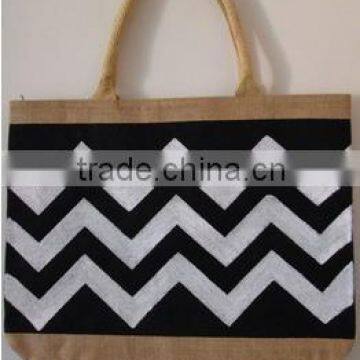 2016 CHEVRON JUTE SHOPPING BAG