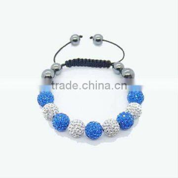 Blue Clear Gems Shamballa Bracelets Gray Beads Bracelet KSHLXL-78