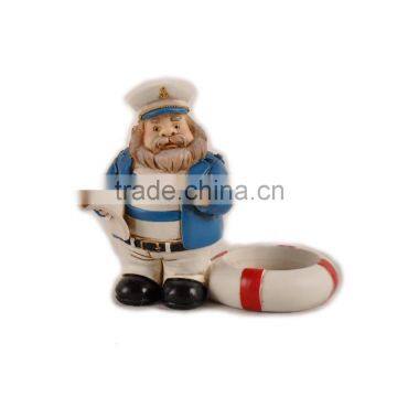 Resin candleholder resin captain figure candleholder