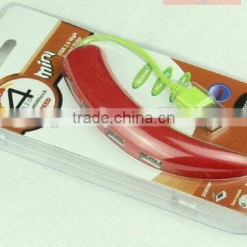 wholesale lovely fruits 4 port usb hub with chili shape