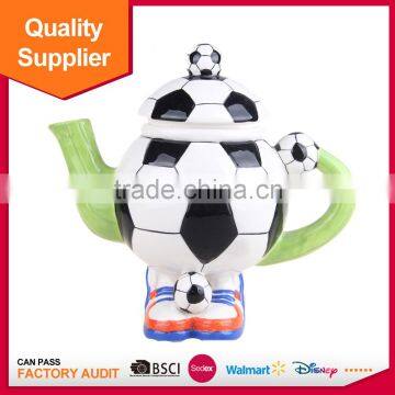 Made in China creative sports football ceramic kettle