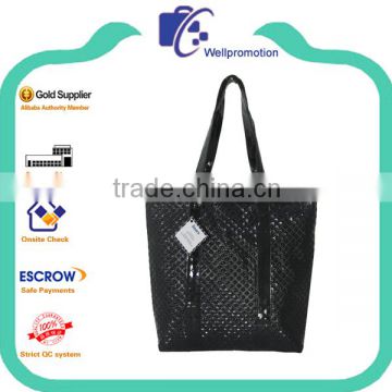 Wellpromotion promotional leather handbag with long straps