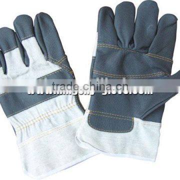 Dark color patched palm furniture leather glove