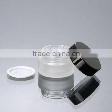 15ml,20ml,30ml & 50ml Size Stockable Round Shape Frosted Glass Jar For Face Cream photo-3