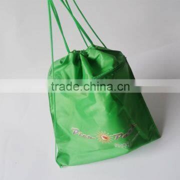 recycled cheap polyester drawstring bag with zipper