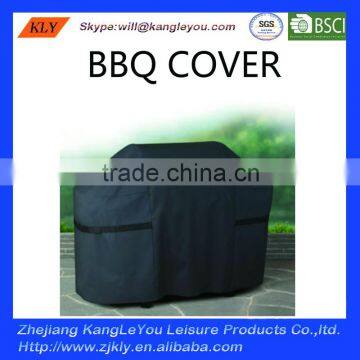 waterproof dustproof oxford 300D pu coated black BBQ grill cover