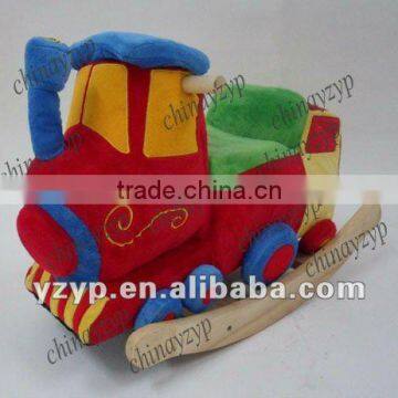 new the best wooden rocker Plush train baby rocking horse