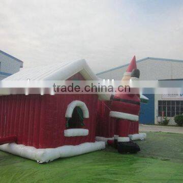 2016 Hot Sale Amazing Christmas Inflatable Castle Bouncer Santa House For Hot Sale