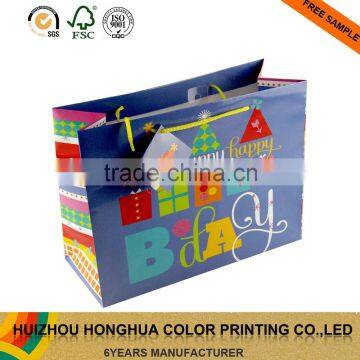 Wholesale custom folding shopping paper gift bags with handles