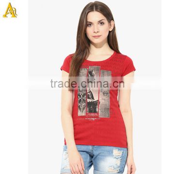 Ladies new design charming full color sublimation Printing Women T Shirt custom digital printed multi colored t shirts