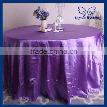 CL016B Cheap wholesale polyester wedding 132 round lilac satin table cloth