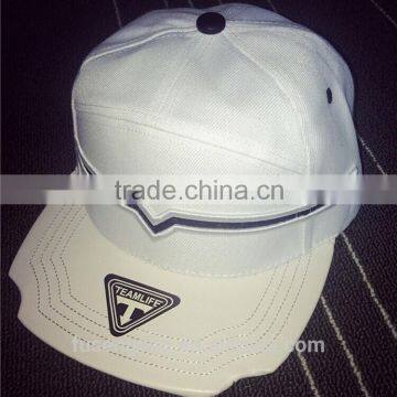 fashion 3D embroidery snapback/Wholesaler white Snapback Hat with your design