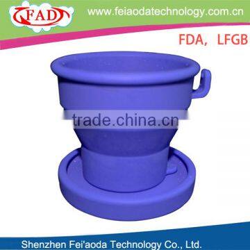Nontoxic Collapsible silicone folding drinking cup for camping