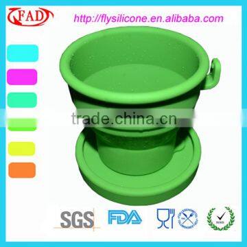 Folding Design Hot Selling Green Soft Silicone Tea Cups Wholesale