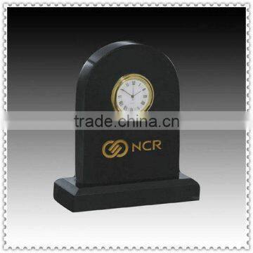 Popular Black Engraved Crystal Arch Clock For Promotional Gifts