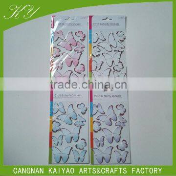 2016 hot sale eco-friendly chipboard butterfly sticker