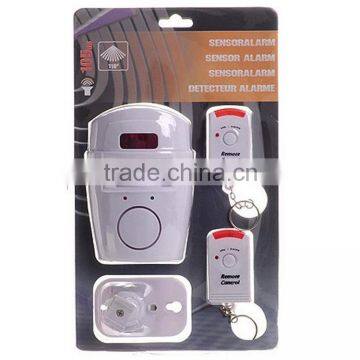 Independently Wireless Infrared Motion Detecting Alarm System with 2 Remote Controls for Home Security