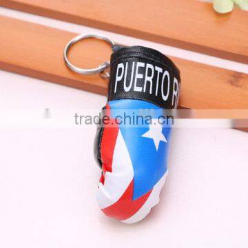 wholesale cheap printed country flag boxing glove keychain,national flag keychain