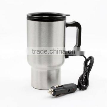 12V 450ml Stainless Steel Car Heated Cup Electronic Thermal Travel Mug Insulation Silver photo-4