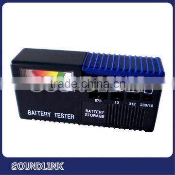 Universal and intelligent external portable battery tester for hearing aid battery