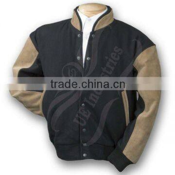 suede leather varsity jacket