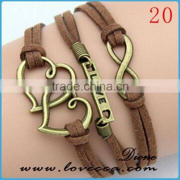 Cheap Price on Wholesale Braided Leather Three Layers Anchor Leather Bracelet photo-3