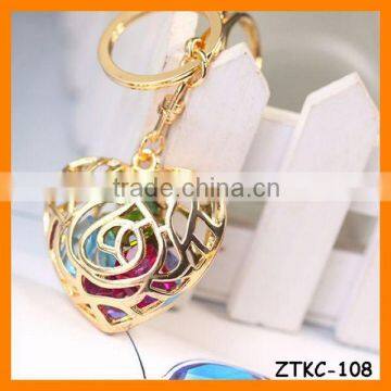 2014 Elegant Hollow Heart Pendant Key Chain, Gift Bag Pendant ZTKC-108