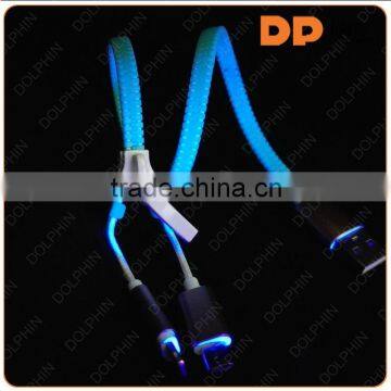 3.5mm Jack LED Light In-Ear Headphone Earphone Headset Luminous Zipper earphone