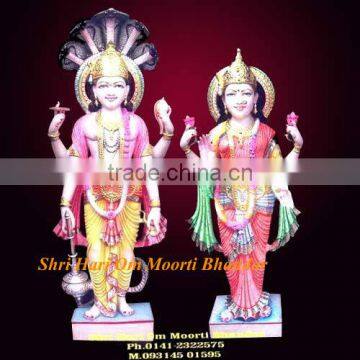 Marble vishnu lakshmi statues