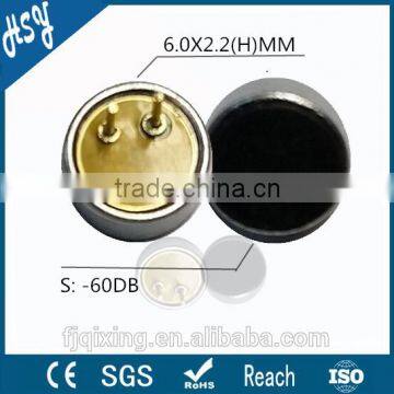 6.0x2.22mm Omnidirectional Electret Condenser Microphone